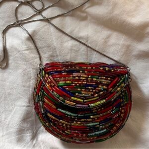 Colorful Beaded Clutch and Shoulder Bag